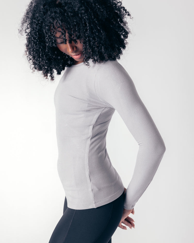 Long Sleeve Workout Tee - Shadow Grey