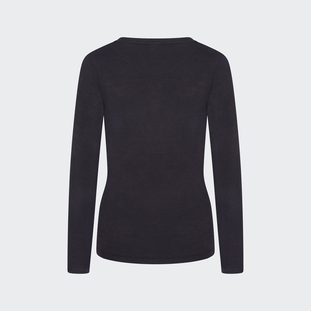 Long Sleeve Workout Tee - Washed Black