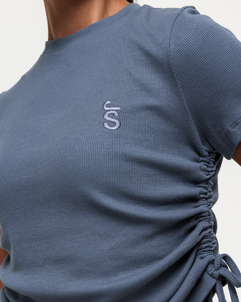 Shanti Ruched Tee - Graphite