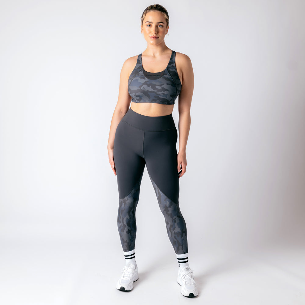 Vertex Camo High Rise Leggings - Washed Black