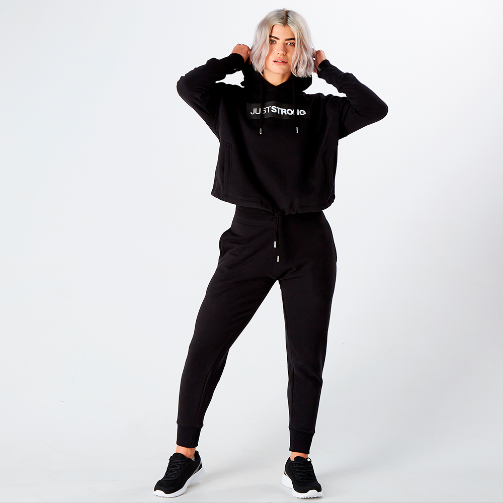 Black Relax Cropped Hoodie