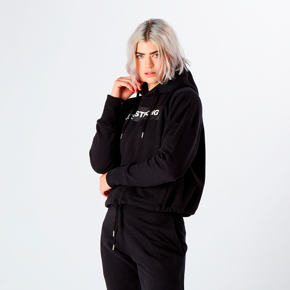 Black Relax Cropped Hoodie