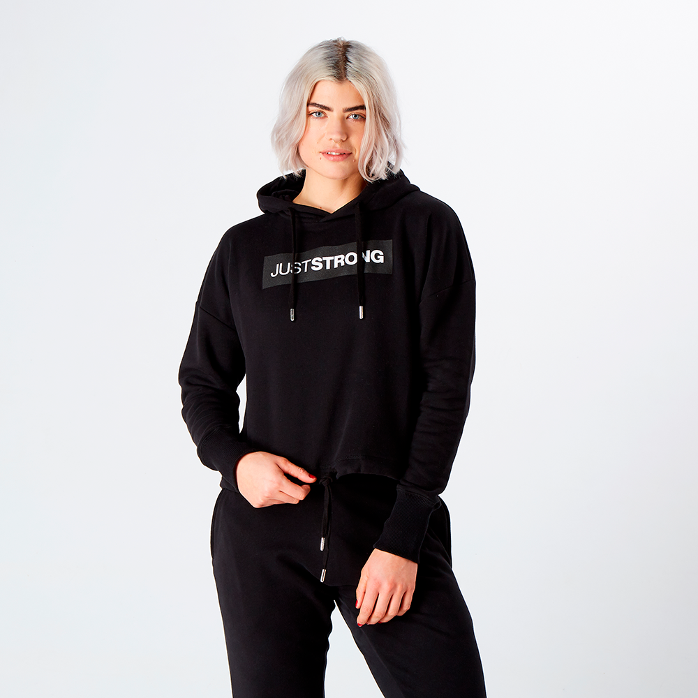 Black Relax Cropped Hoodie